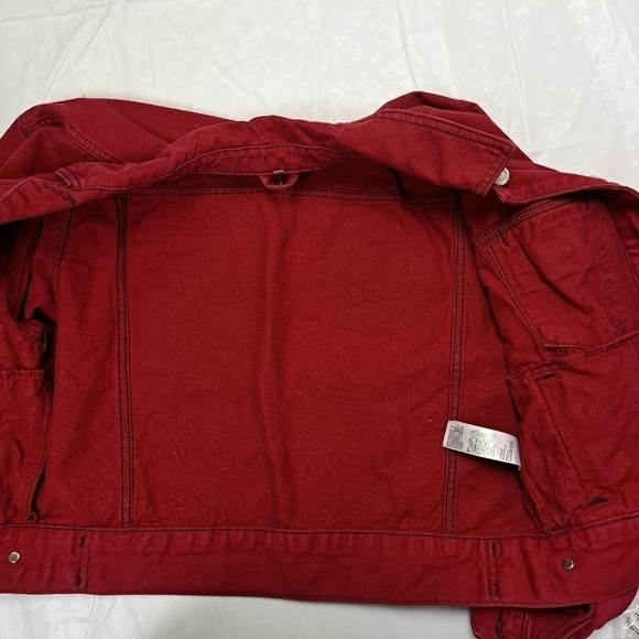 𝅺topshop MOTO Red Boxy Denim Jacket - Picture 8 of 14